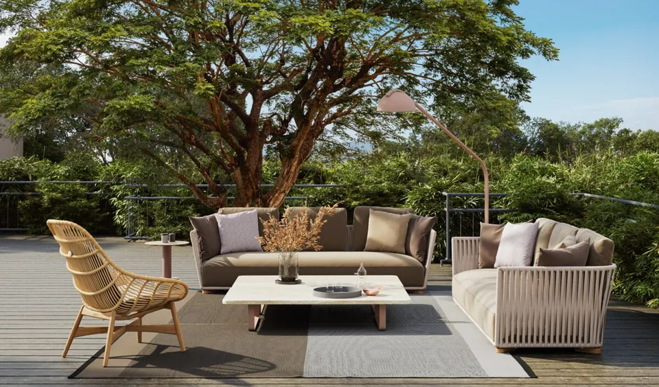 Kettal Grand Bitta outdoor furniture in use, catalog photograph